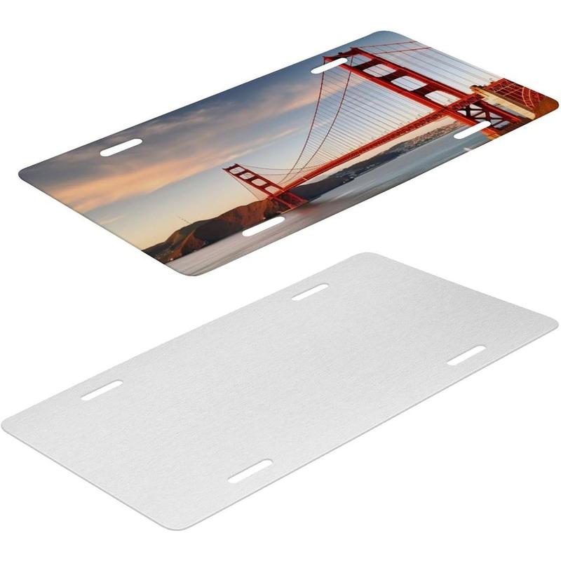 Golden Gate Bridge License Plate Frames for Women Universal Aluminum Us Car Tag Frame Personalized License Plate Cover with 4 Holes Cute Car Plates Frame Rustproof Front Plates Holder 6x12 Inches