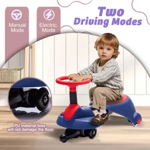 6V Kids Ride On Electric Wiggle Car,flashingwheels,Shock absorbing PU wheel,Retractable,steering wheel rotates 360,Two-speed adjustment,Bluetooth,Provide aspeed of 1.86-3.11MPH for kids aged 3+. wiggleride car