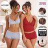 Katch Me Chic Women's Lace Series Adjustable Thin Strap Lace Trim Wirefree Bralette & Panties Set, Casual Lightweight Flattering Underwear Set, Soft Breathable Quick-Drying Womenswear #TikTokMadeMeBuyIt #CurvyOutfits