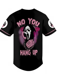 Ghostface Scream baseball jersey, No YouHang Up horror movie shirt, quirky unisex outfit, soft touch, fashionable item