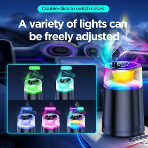 Smart Car Air Freshener, Car Air Freshener Diffuser with Ambient Light, Auto On/Off Intelligent Car Diffuser, 4 Mode Adjustable, Cars Scent Diffuser Aromatic Fruity Fragrance Woody Aroma