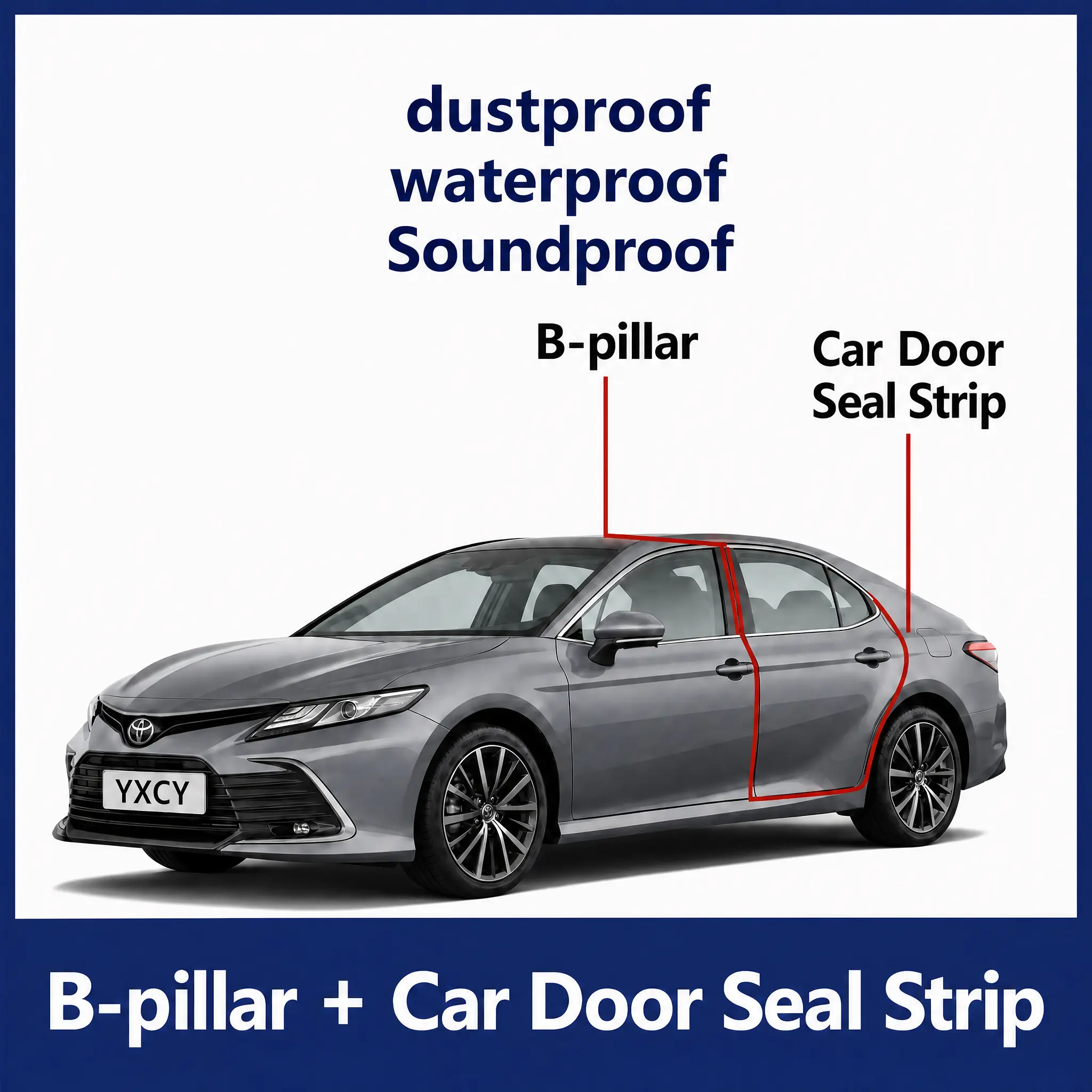 YXCY B-pillar & Car Door Seal Strip - Dustproof Waterproof Soundproof for Enhanced Vehicle Protection
