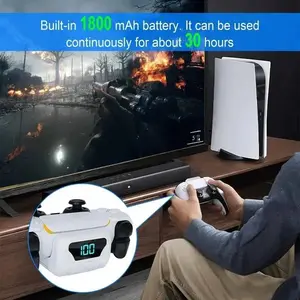 Portable LED Display Rechargeable Clip-On Battery for Ps5 Controller, 1800mah Polymer Battery, 6-8 Hours Game Time, Perfect Ps5 Gift