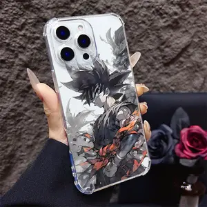 Trendy Anime Fashion Super Saiyan Design, Shockproof Corners, Transparent TPU Anti-Drop Phone Case for Iphone Models 17, 16, 15, 14, 13, 12, 11,with Full Camera Protection, Ultra-Thin Lightweight High-Transparency Anti-Yellowing Soft Case