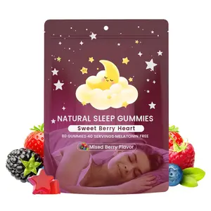 LullaBees Natural Sleep Gummies - 40 Servings -Sweet Mixed Berry Stars (Melatonin Free)