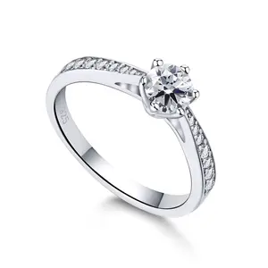 Lit Jewelry | 6-Prong Lap Created Gemstone Ring 0.5 CT With 925 Sterling Silver