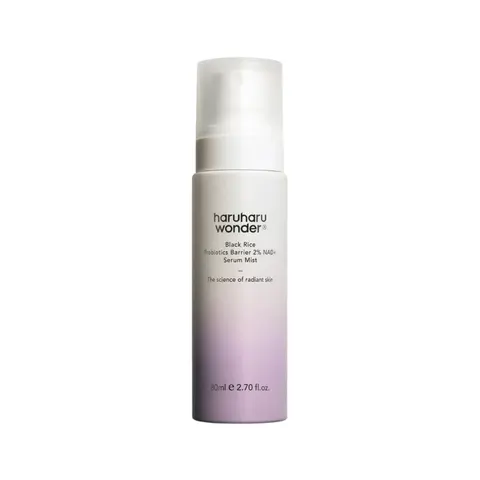 [haruharu wonder] Black Rice Probiotics Barrier NAD+ Serum Mist 80ml - Ultra-Fine Mist, Hydrating & Plumping, Barrier Support, Sensitive Skin, Ceramide, Korean Skincare, Vegan