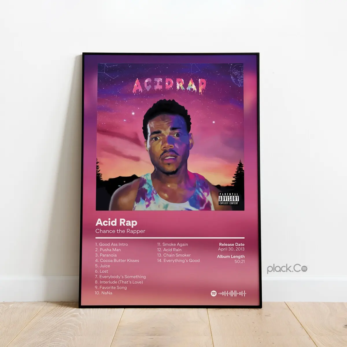 Hip Hop Wall Art, Chance the Rapper Poster, Chance the Rapper, Acid Rap, Custom Album Print