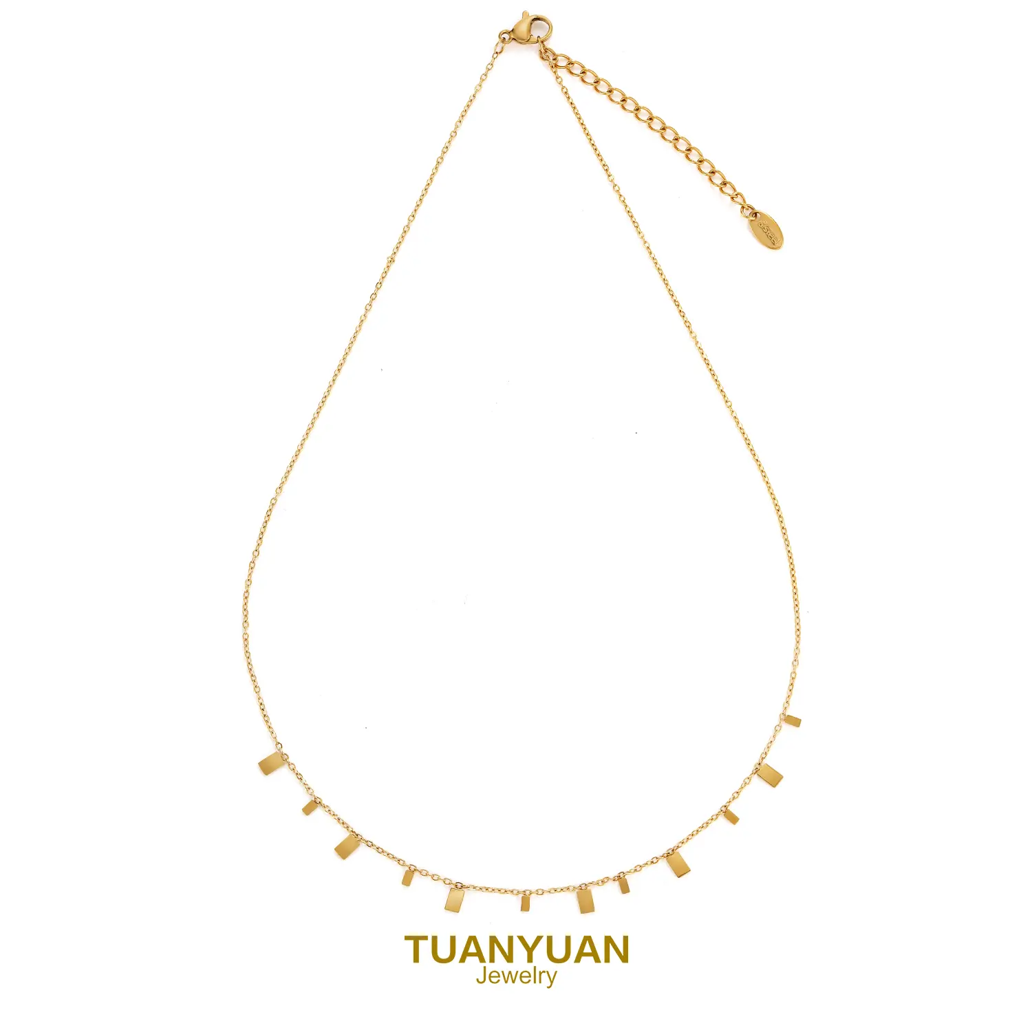 Shimmer Fragment Necklace 18K Gold Plated Stainless Steel Adjustable Thin Chain Minimalist Sparkly Choker Jewelry Women