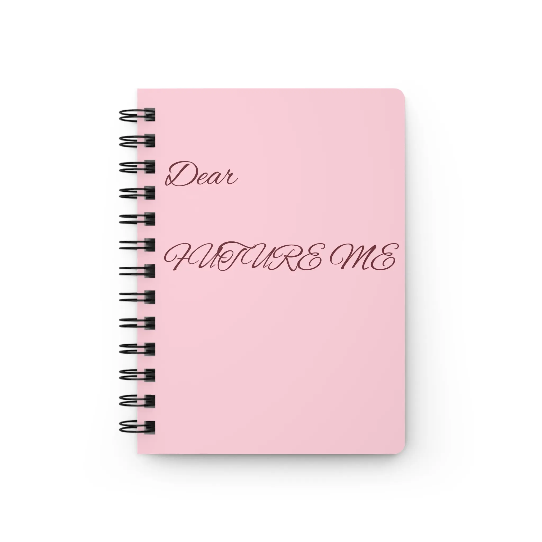 Dear Future Me Spiral Notebook | Pink Script Journal