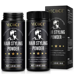 Two-Pack Yecuce Men's Hair Styling Powder, Volumizing Matte Finish, Puffiness Enhancer, Dry Hair Texture Boost, 30g Per Bottle