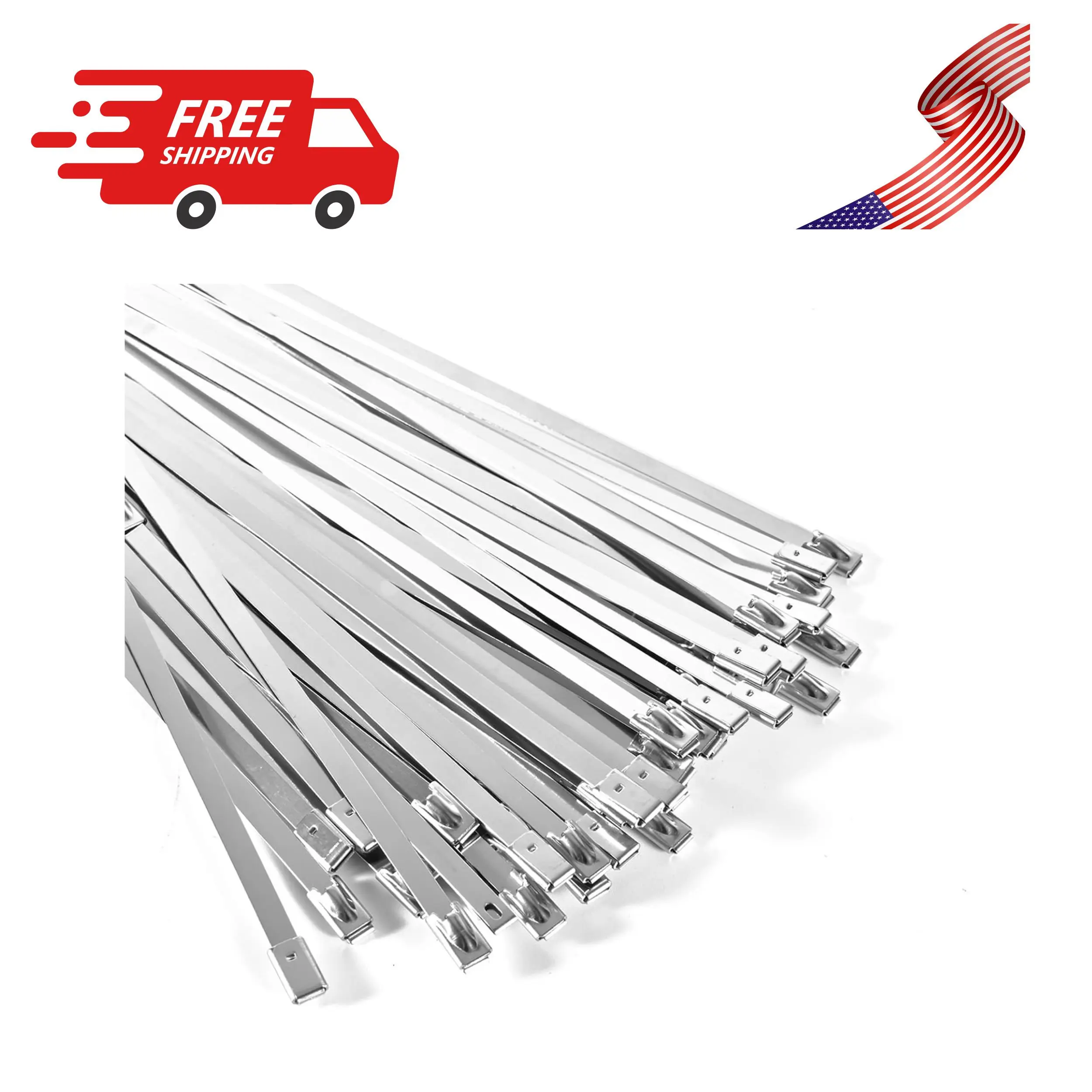 100-Pack Metal Zip Ties 11.8 inch