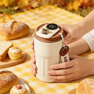 Led Temperature Display Coffee Mug Stainless Steel Thermos, Stainless Steel Coffee Mug, Touch Screen With Lid Keep Cold Warm, Travel Coffee Mug With Lanyard Leak Drinkware Flasks Thermal Beverage Bottle Lightweight Bottled Tumbler Portable