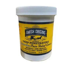 Amish Origins Arthritis Pain Relief Cream 7 oz - Deep Penetrating Cream for Joint, Muscle, Knee, Back, Feet, Hand, Ankle - Maximum Strength Therapy Healthcare Therapeutic Wellness Solution Treatment Alternative Fitness Healthy
