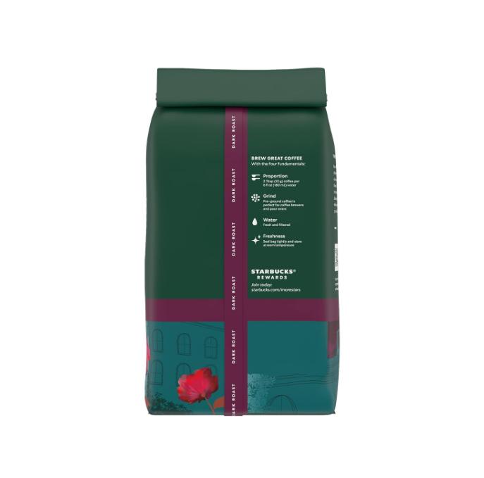 Starbucks Caffè Verona Dark Roast Ground Coffee, 100% Arabica, 1 Bag (28 oz) - Perfect for Beverages - Bean