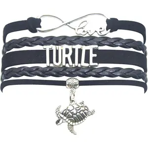 Tortoise Sea Turtle Bracelet Infinity Love Charm  Wrap Bracelet Gifts For Women, Men, Turtle Lovers, Vacation, Turtle Themed Gifts
