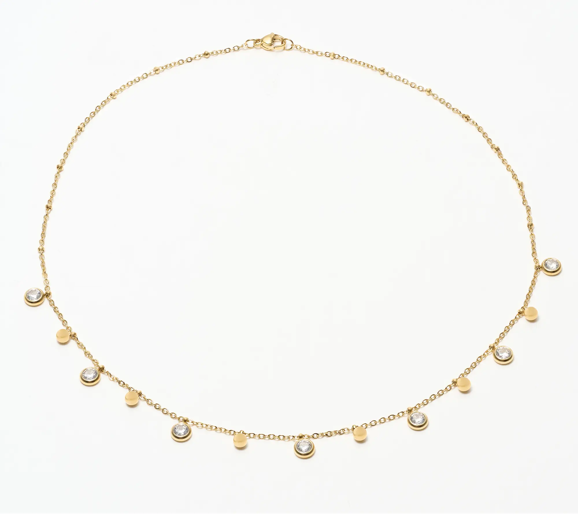 Steel by Diamonique Station Necklace
