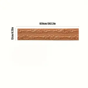 3D European-Style Self-Adhesive Foam Wall Edge Molding, Easy Peel-Off Shock-Absorbing Plastic, Detailed Designs, White/Orange/Brown, for Skirting Board & Ceiling Corners, Indoor Use Home Decor Stickers