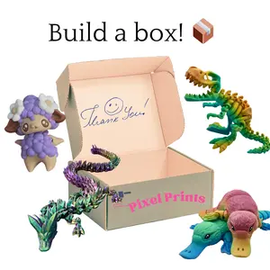 Pixel Prints Build-A-Box of 3D Printed Articulating Figurines Fidgets Choose and fill with Creatures Customizable Sizes Starting at $5