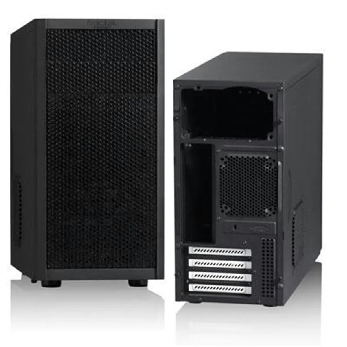 Fractal Design Core 1000 Stylish Vertical Minimalistic Micro ATX Office Furniture Cabinet - FD-CA-CORE-1000-USB3-BL, USB 3.0, Black and White, 3 Fan Slots, Removable Mounting Bracket, HDD Compatibility (2 x 3.5" HDDs, 3 x 2.5" SSDs), Removable Hdd Mountin