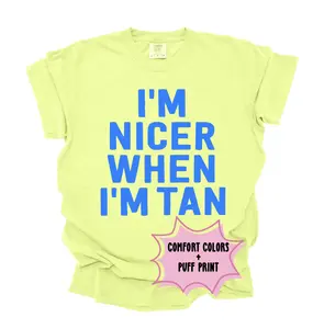 Summer Comfort Colors Bright Puff Print T-Shirt - for Women - Top, Womenswear