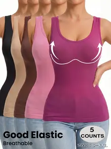 Women's Seamless Tank Top Set, Summer & Spring New Arrival, Waist Control, Breathable, Casual Wear, Comfortable Basic Underwear