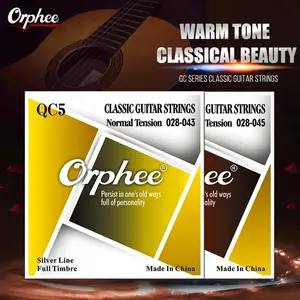 Orpheus Classical Guitar Strings (28-43) Folk Guitar Strings Clear Nylon Core Silver Plated Orchestral Strings Accessories