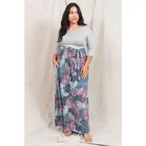 EG fashion Plus Sash Maxi Dress With Pockets