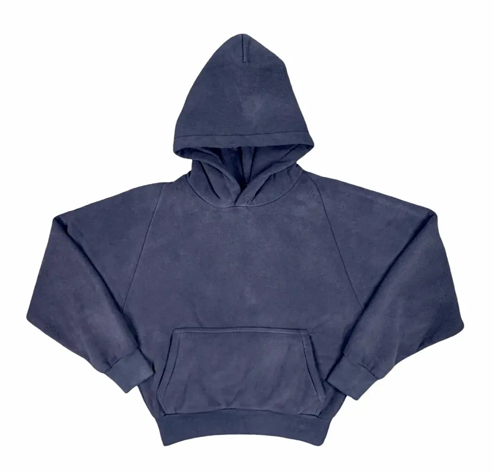 YZY Gap Engineered By Balenciaga Navy Blue Sherpa Hoodie Size Small