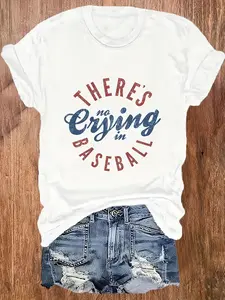 Plus Size - Plus Size - Casual T-Shirt for Women with Letter Design - Short Sleeves, Crew Neck, Made of Breathable - Ideal for Spring And Summer