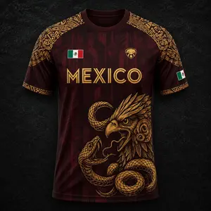 Mexico Eagle Snake Jersey, Heritage Graphic Sports Shirt, Fan Gift for Mexico Supporters