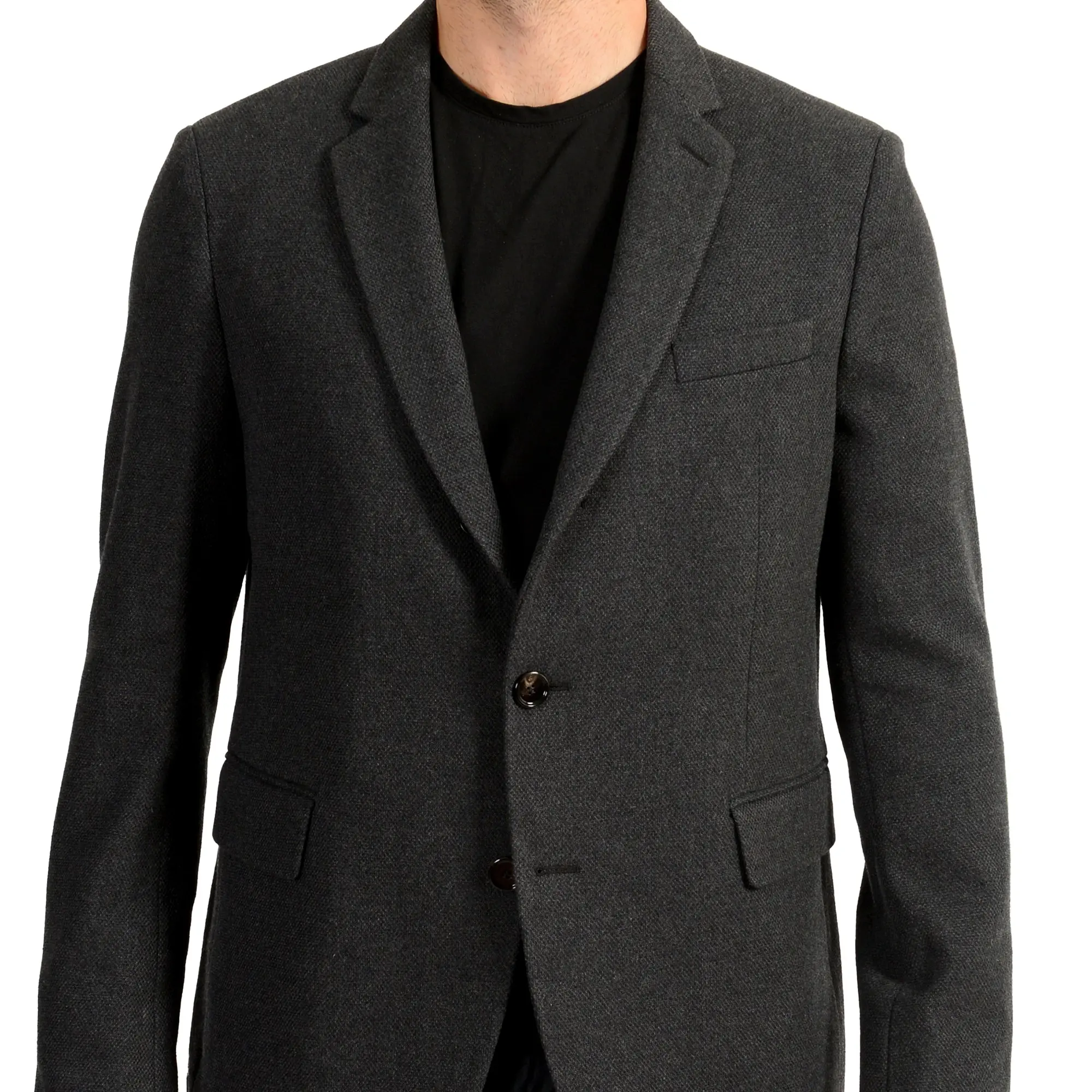Hugo Boss Men's Gray Wool Two Button Blazer US 44R IT 54R