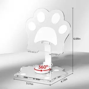 Cute Cat Paw Phone Stand, Acrylic Tablet Holder, Desktop Support Stand