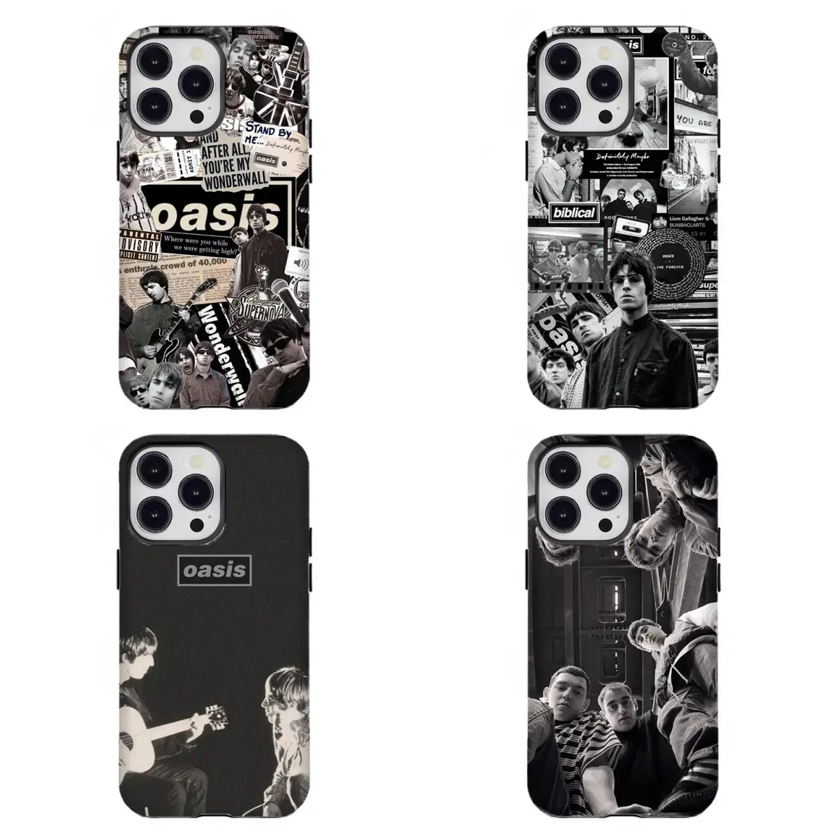 Vintage O-Oasis Band Phone Case Classic Britpop Black