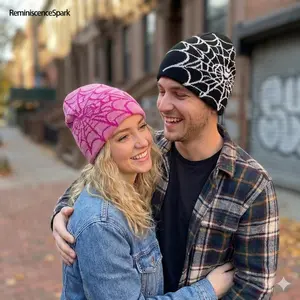 2026 TikTok Viral Y2K Mesh Spider Web Beanie – Adjustable Snapback Design, Breathable Goth Cyberpunk Accessory Perfect for Autumn Winter Festivals & Night Raves