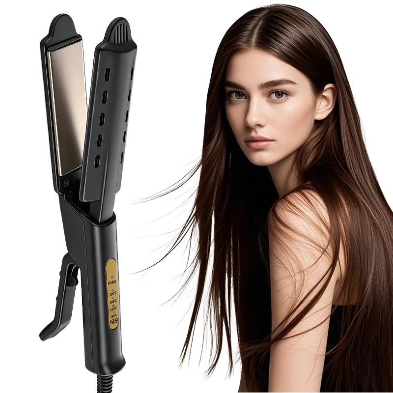2-in-1 Straightener & Curler | Dual Use for Straight & Curly Styles | Ultra Smooth Technology | 15-Second Fast Heat-Up Memory Temperature Control | Gift Set for Women and Girls