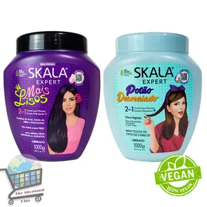 SKALA Expert Collection (Mais Lisos) - Extra Straight 2 in 1 Treatment Cream. Straight without Frizz / Enriched withVitamin e and D-Panthenol / With Rice Proteion, Corn Starch and Aminoacids / Net 35.2Oz (1000g) Conditioner Haircare or leave in  Smooth