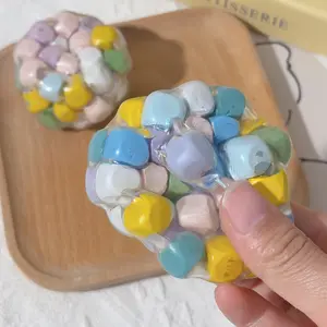 Macaron Colorful Block Squishy Toy, Slow Rebound Stress Relief Fidgets, Soft Q Ball, Hand Massage Toy, Perfect Gift for Holidays and Parties