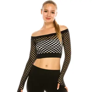 KURVE BUTTER SOFT SEAMLESS CROP FISHNET TOP