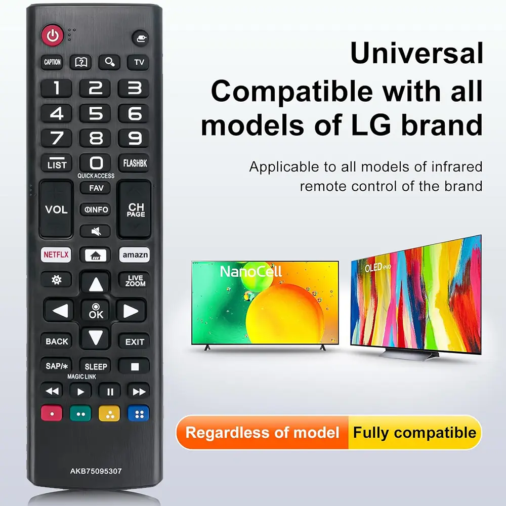 Universal Remote Control Compatible with all models of LG brand LED LCD TV AKB75095307 43UJ6500 43UJ6560 49UJ6500 49UJ6560 55UJ6520 55UJ6540 55UJ6580 60UJ6540 24lm520d 24LM520S 28lm520s infrared remote control