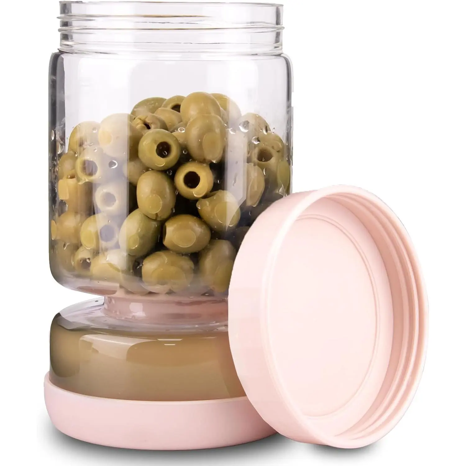 Kitchen Plastic Wide Mouth Hourglass Canister with Strainer Flip Juice Separator, Leakproof Upgrade-Grade ABS Lid for Airtight Wet and Dry Storage
