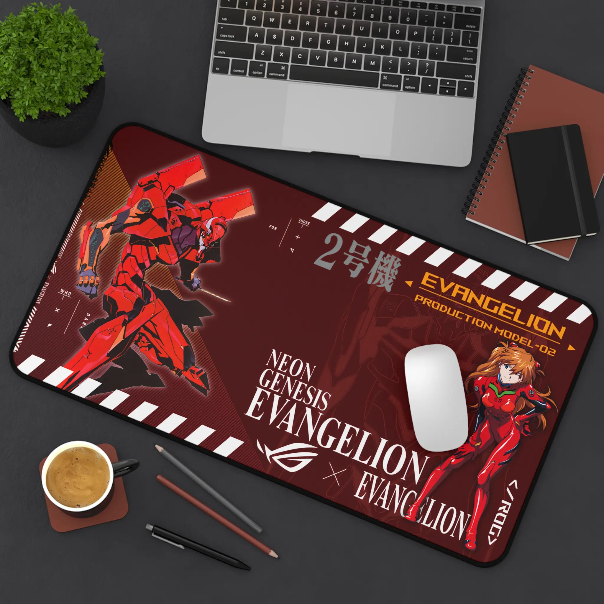 Evangelion Eva 02, Desk Mat, Anime Mouse Pad, Gaming Desk