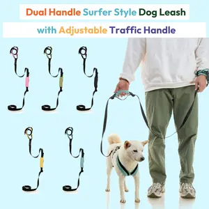 Gooby: Wristband Surfer Leash w/ Traffic Handle - Adjustable Design, Comfortable Wrist Padded, Easy Fastener, Extra Metal D-Ring for Accessories