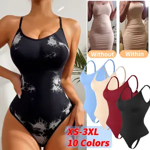 Womens' Waist Trainer Tummy Control Shapewear Bodysuit, Ladies Adjustable Spaghetti Staps Bodyshaper Thong Bodysuit for Women Full Body Shapewear Body Suit Plus Size XS-3XL 10 Colors