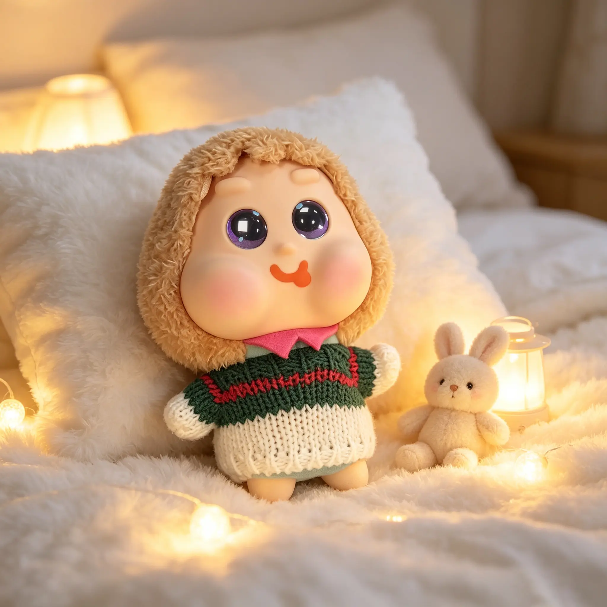 [FLUFFY BYTE] Rechargeable Talking Polyester Plush Doll Keychain - Press-for-Fun Sound Effects, Portable Hanging Charm, Soft Stuffed Toy, Weird-Cute Unisex Collectible Gift, USB-Rechargeable Backpack Ornament, Giggle Bloom