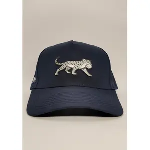 Navy Jaguar Front Patch Hat - Golf Performance, Classic Logo, Graphic Patch Fashion Accessory, Golf Performance Hats, Classic Logo Hats