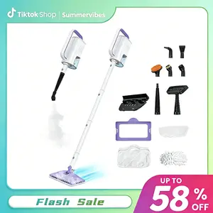 [Summervibes]Steam Mop 12-in-1 Floor Cleaner with Detachable Handheld Steamer for Walls, Grout, Floors, Tiles, Carpets & Grease. Includes Multi-Function Accessories Cleaning Tools Cleaning Set
