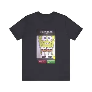 Freakbob Freakpay High Quality Spongebob meme Men's T shirt Classic Cotton Streetwear