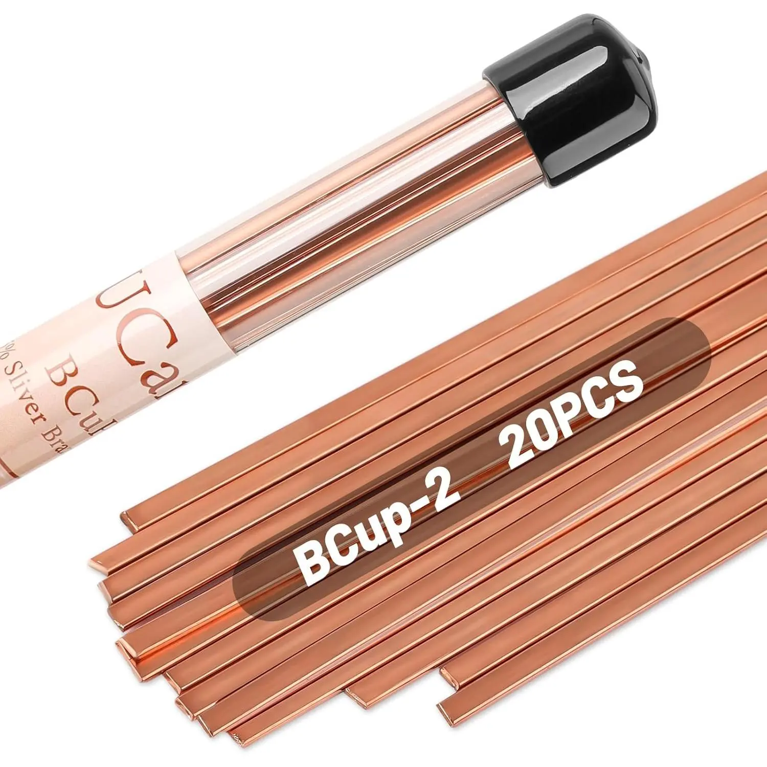 20 Sticks BCuP-2 Copper Brazing Rods Alloy Rods 0.050" x 1/8" x 10"Brazing Rods for Air Conditioner Refrigerators Pipe