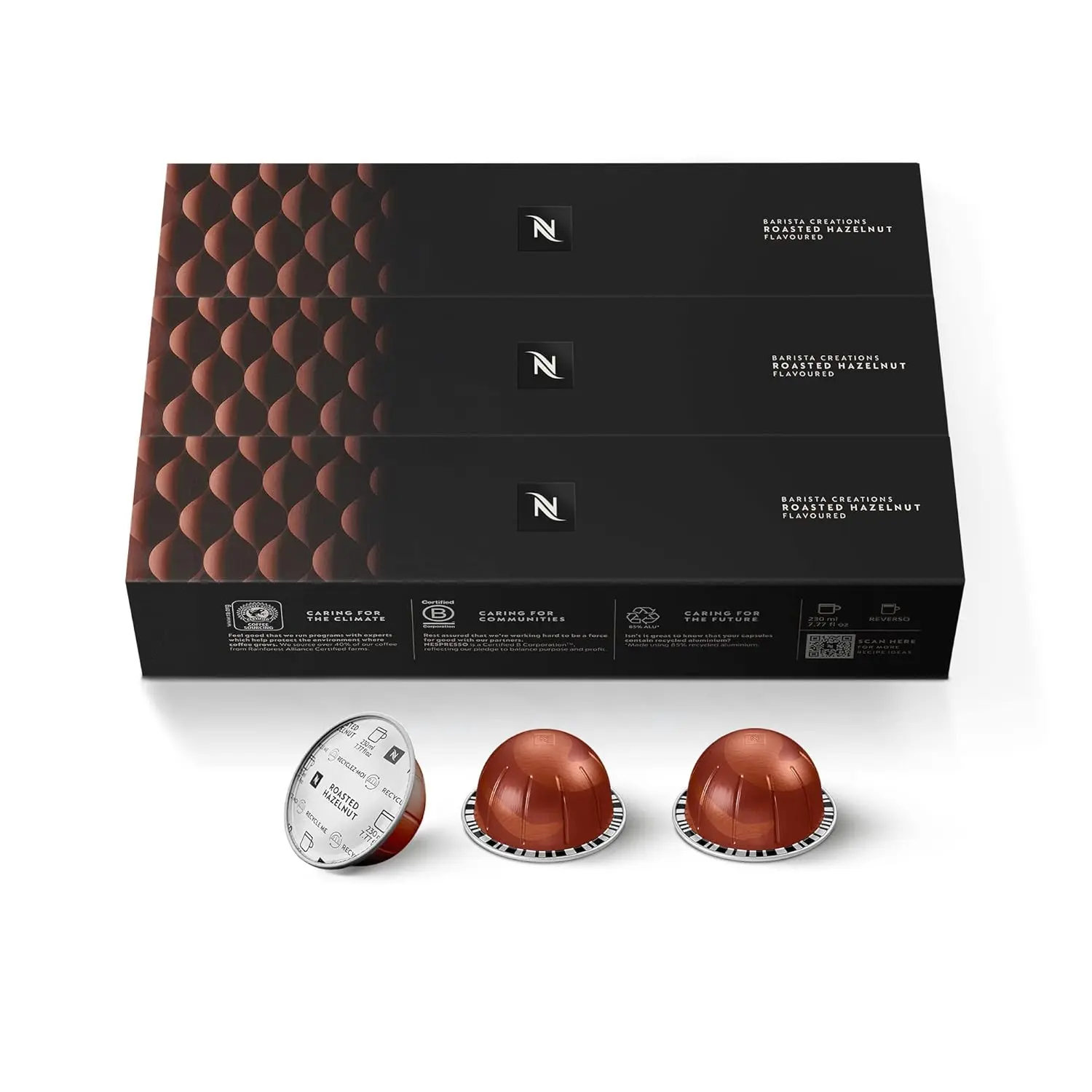 NESPRESSO Vertuo Coffee Pods - Roasted Hazelnut Flavored Coffee Blend, Medium Roast, 30 Count, Brews 7.8oz, Flavored Coffee Pods
